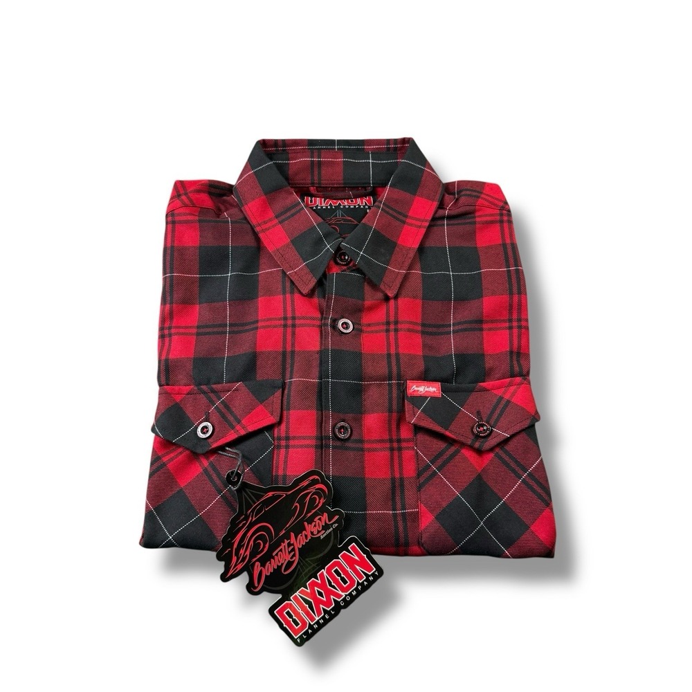 NWT Dixxon Limited Edition Barrett Jackson Red/Black Flannel Mens Sz L Sold Out